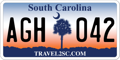 SC license plate AGH042