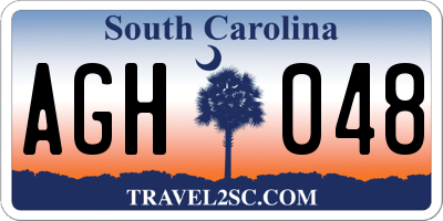 SC license plate AGH048