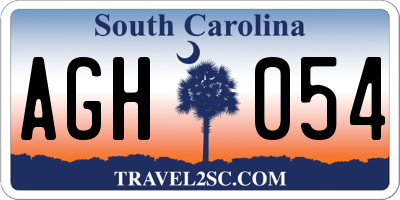 SC license plate AGH054