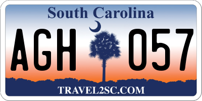SC license plate AGH057