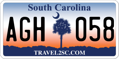 SC license plate AGH058