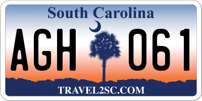 SC license plate AGH061