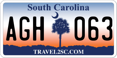SC license plate AGH063