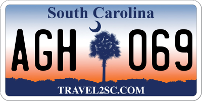 SC license plate AGH069