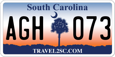 SC license plate AGH073