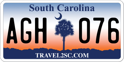 SC license plate AGH076
