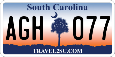 SC license plate AGH077
