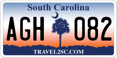 SC license plate AGH082