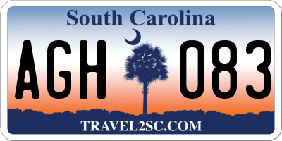SC license plate AGH083