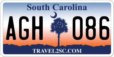 SC license plate AGH086