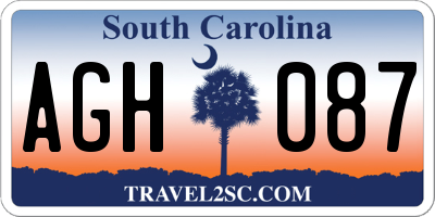 SC license plate AGH087