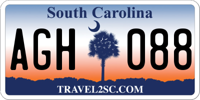 SC license plate AGH088