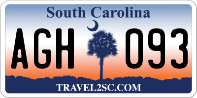SC license plate AGH093