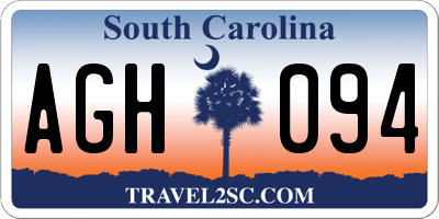 SC license plate AGH094