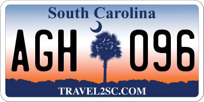 SC license plate AGH096