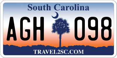 SC license plate AGH098