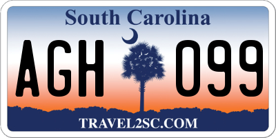 SC license plate AGH099