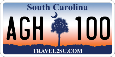 SC license plate AGH100
