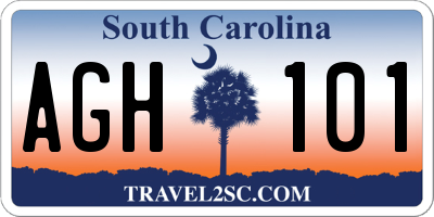 SC license plate AGH101