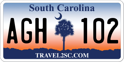 SC license plate AGH102