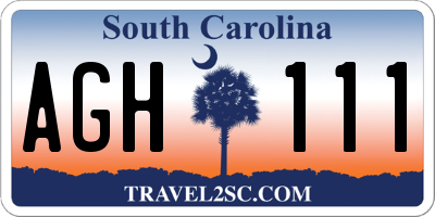 SC license plate AGH111