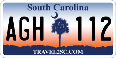 SC license plate AGH112
