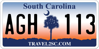 SC license plate AGH113
