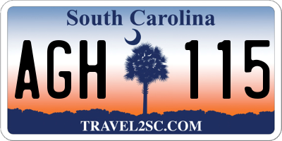 SC license plate AGH115