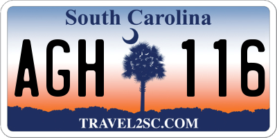 SC license plate AGH116