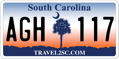 SC license plate AGH117