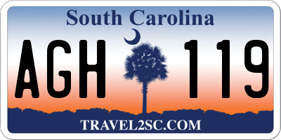 SC license plate AGH119