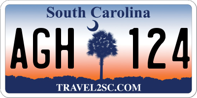 SC license plate AGH124