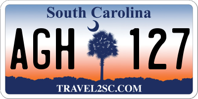 SC license plate AGH127