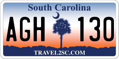 SC license plate AGH130