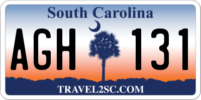 SC license plate AGH131