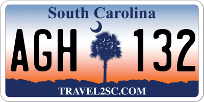 SC license plate AGH132