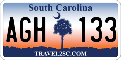 SC license plate AGH133