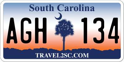 SC license plate AGH134