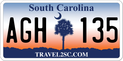 SC license plate AGH135