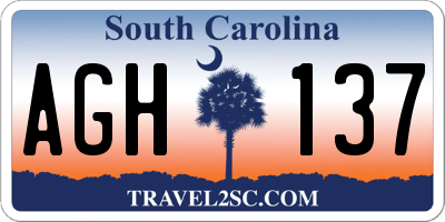SC license plate AGH137