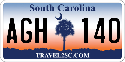 SC license plate AGH140