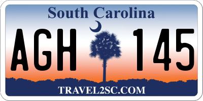 SC license plate AGH145