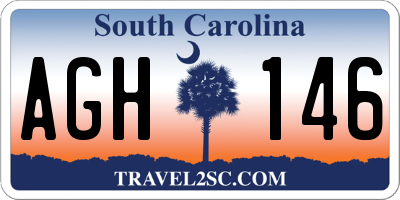 SC license plate AGH146