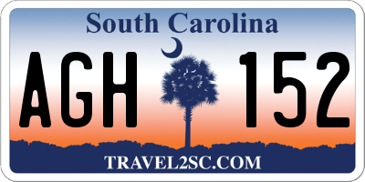 SC license plate AGH152