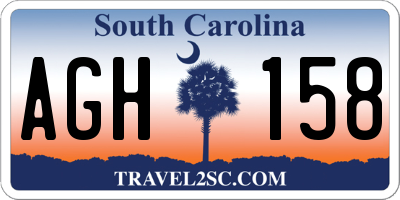 SC license plate AGH158