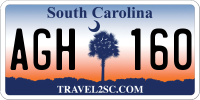 SC license plate AGH160