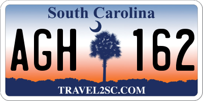 SC license plate AGH162