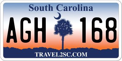 SC license plate AGH168