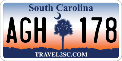 SC license plate AGH178
