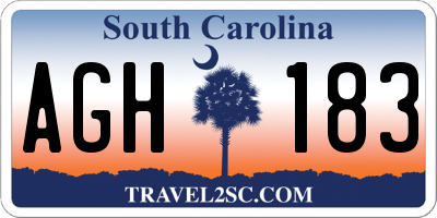 SC license plate AGH183